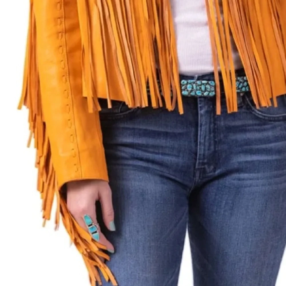 NWT Double D Ranch Sonora Jacket in Marigold Fringe and more Fringe RTL $895 M - Picture 4 of 10